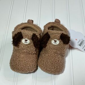 Wonder Nation Brown Puppy Kids Slippers Size 6 Baby Booties